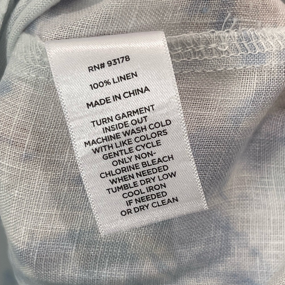 MAGASCHONI CLOUDY DAY TIE DYE 100%LINEN Blue White Dress Size S - Picture 7 of 10